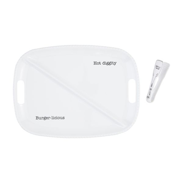 MudPie 40700647 Melamine Burger Dog Platter