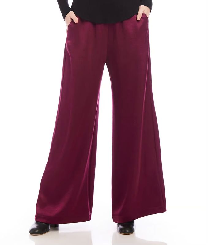 Karen Kane 3L11813 Wide-Leg Pant-Wine