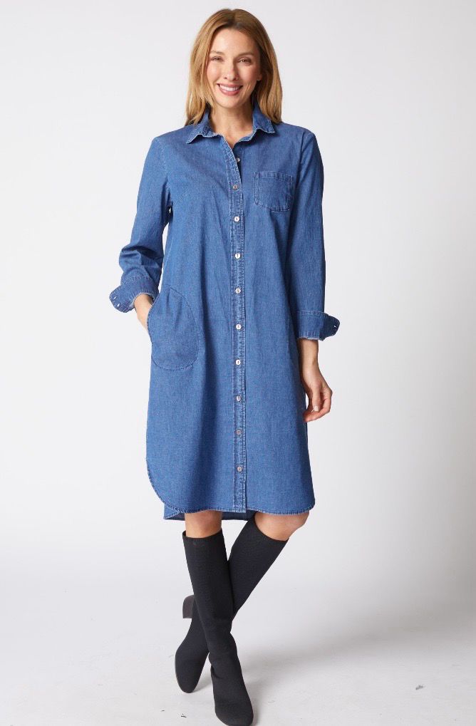 Habitat 15287 Travel Denim Cafe Midi Dress