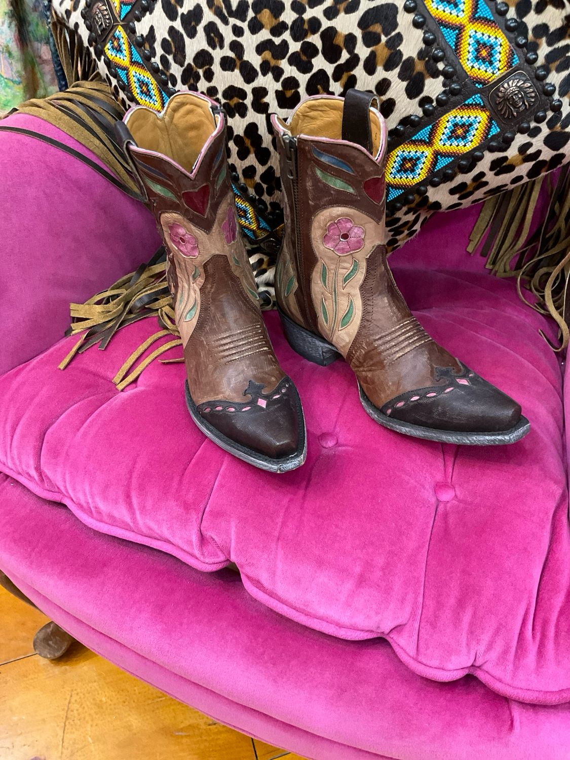 Old Gringo BL4103-1 Rosemary 7in Brass/Pink Bootie