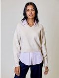 Design History BQY0212012 Tan/Pink 2-FER Sweater