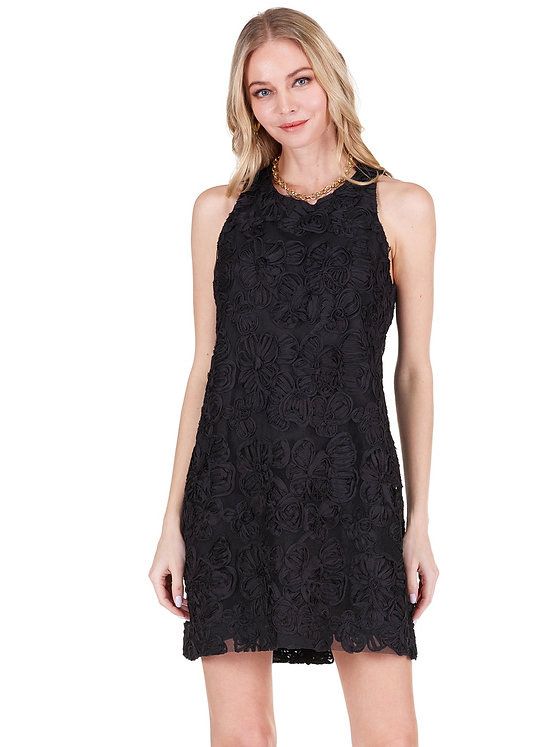 Joy Joy 75J7586 Soutache Dress-Black