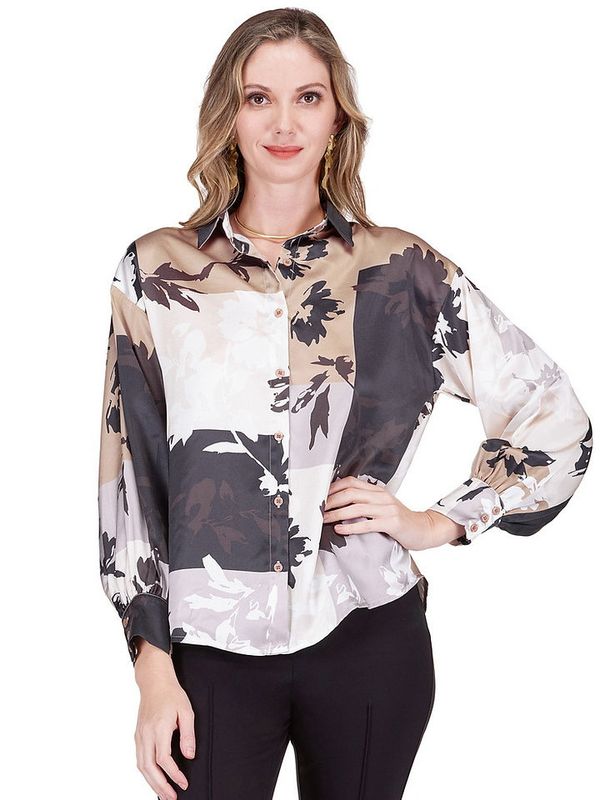 Jade 75J9821-6 Oversize Shirt-Shadow Bloom