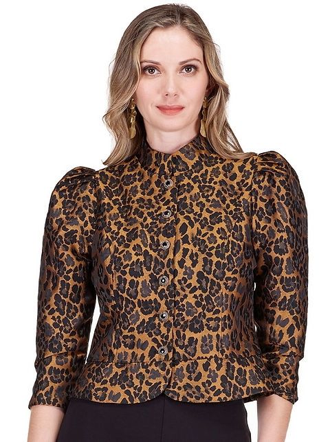 Jade 75K5112 Stand Collar Cropped Jacket-FeralLuxe