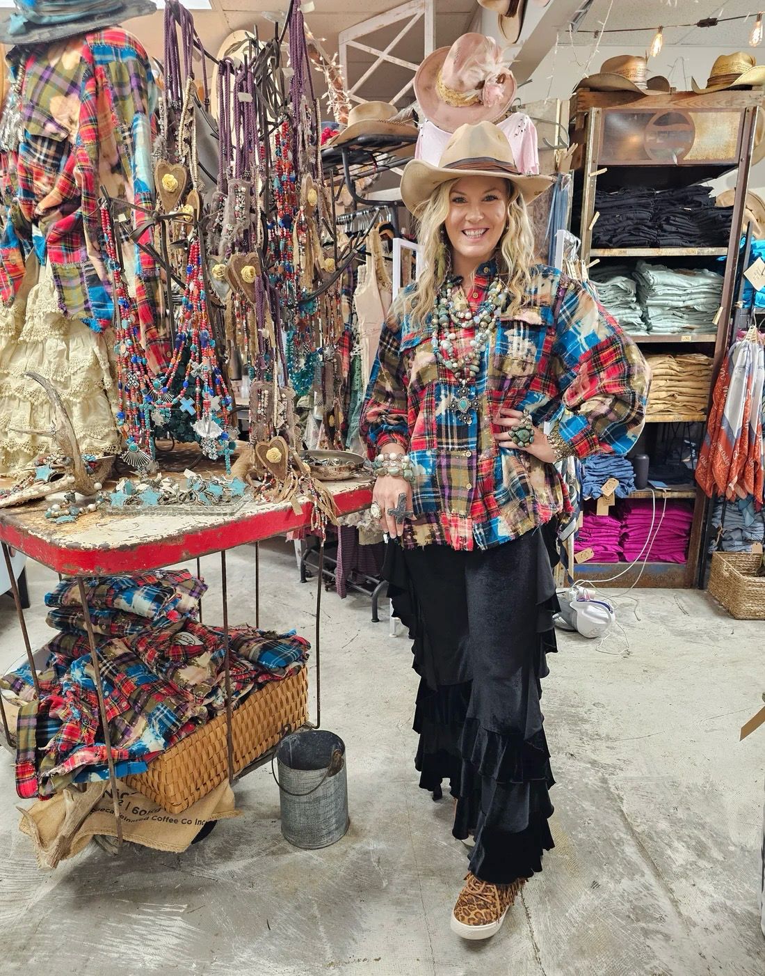 A Rare Bird Zig Zag Flannel Shirt-Oversized One Size