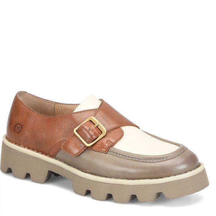 Born BR00771 Sammi Loafer-Lt. Grey/Brown/White