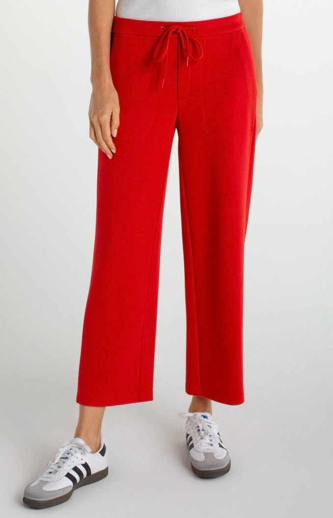Liverpool LM4582C9 Pull on Wide Leg Crop-FireBrick