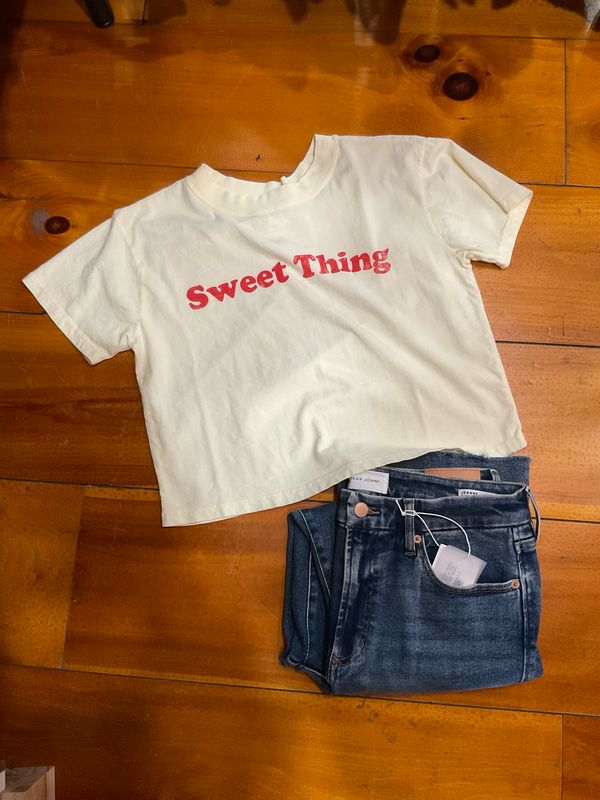 All Us Sweet Thing-Wide Crop Tee