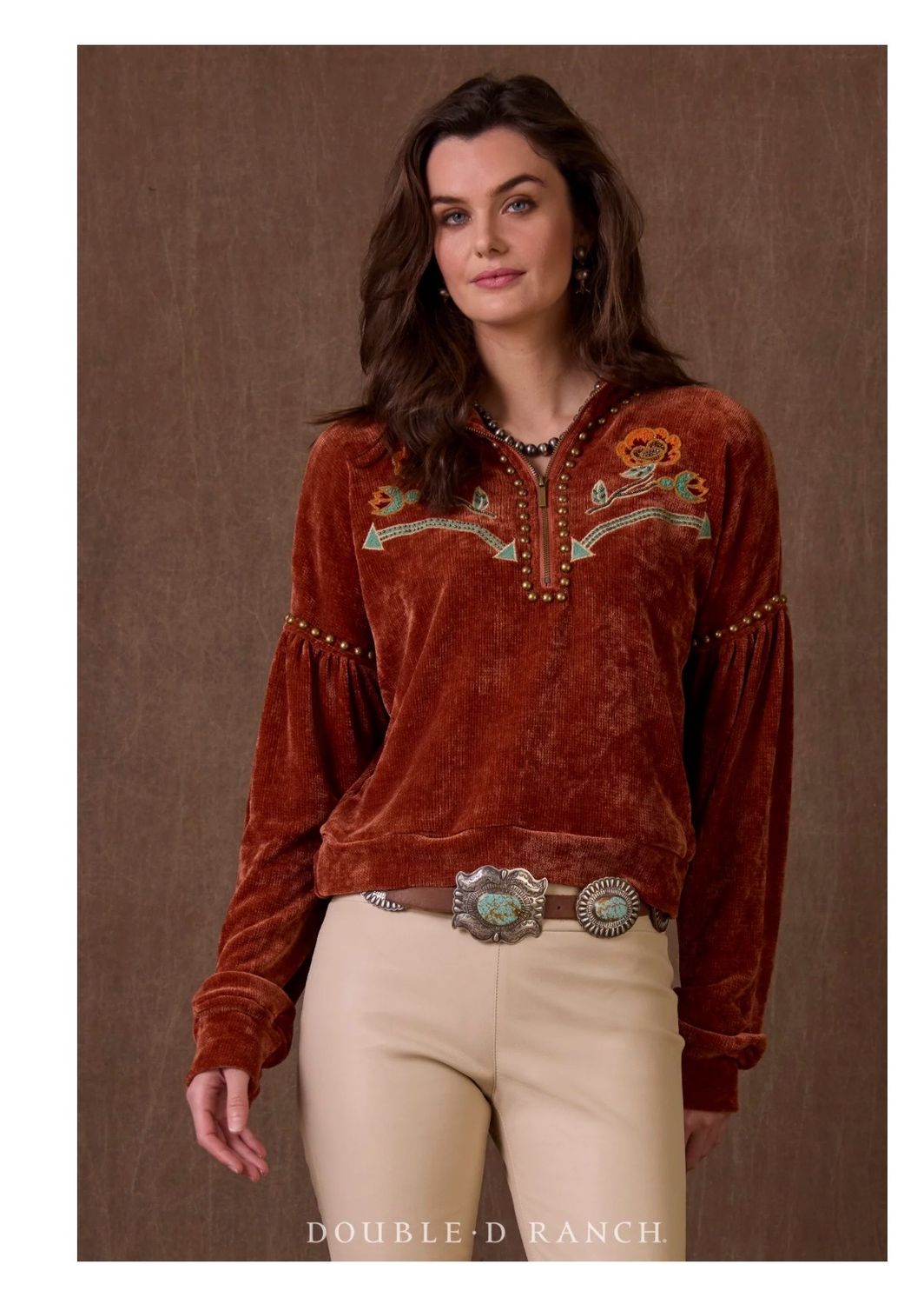 Double D T4141 Walks in Beauty Top-Amber