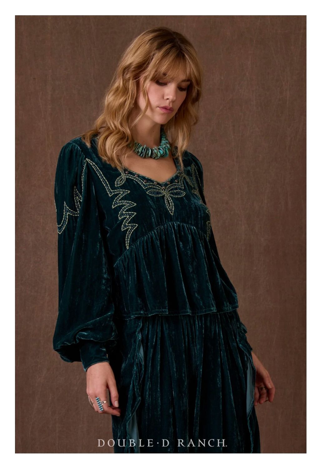 Double D T4152 Clarissa Top-Bluestone