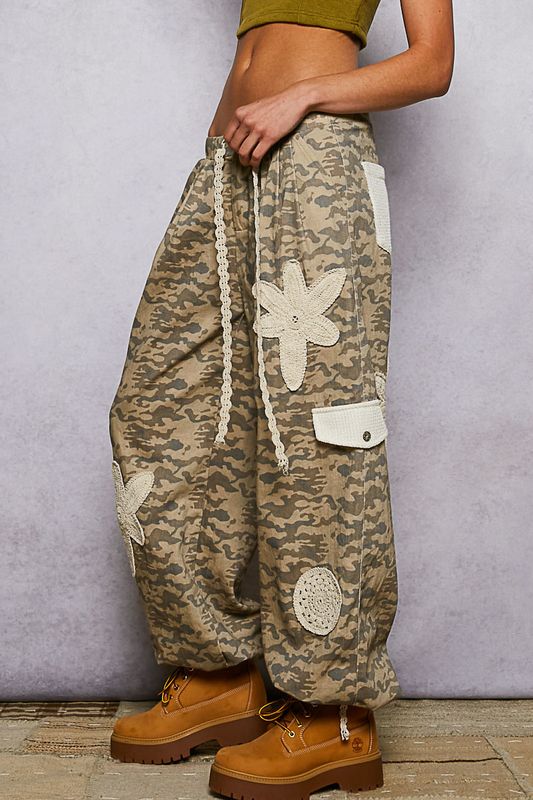 POL YKP208 Relaxed Twill Jogger-Beige Camo