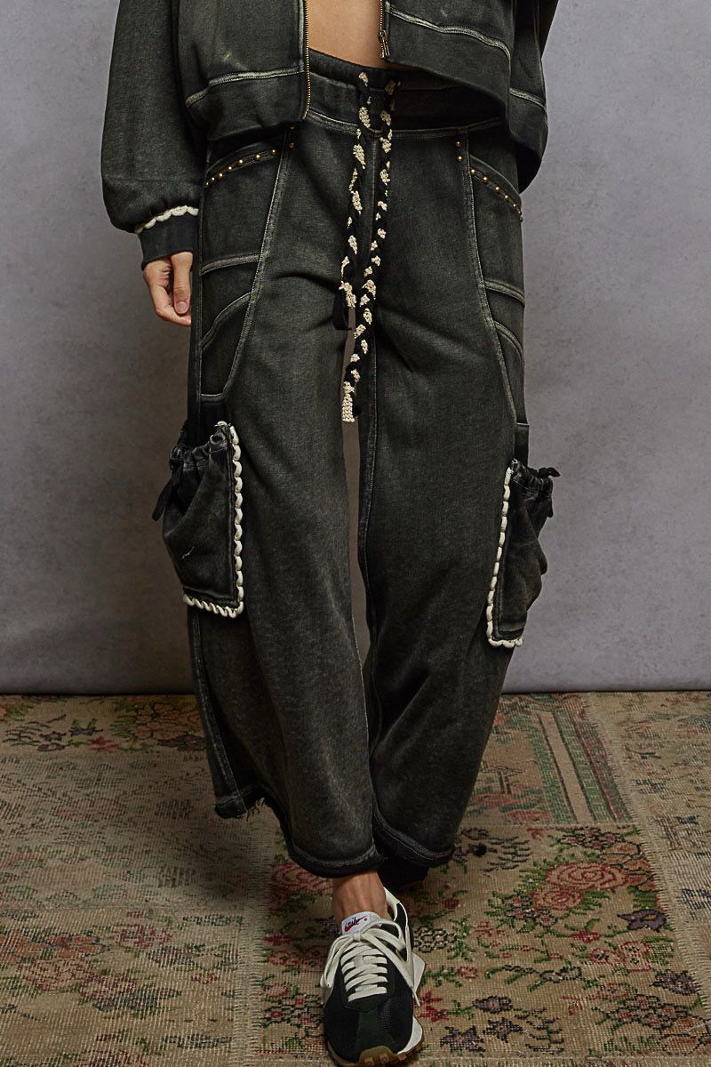 POL GKP54 French Terry Pants-Black