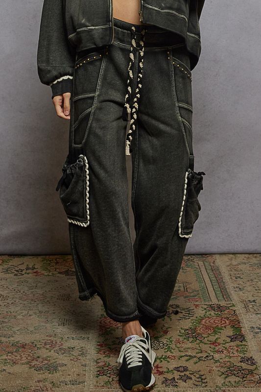 POL GKP54 French Terry Pants-Black