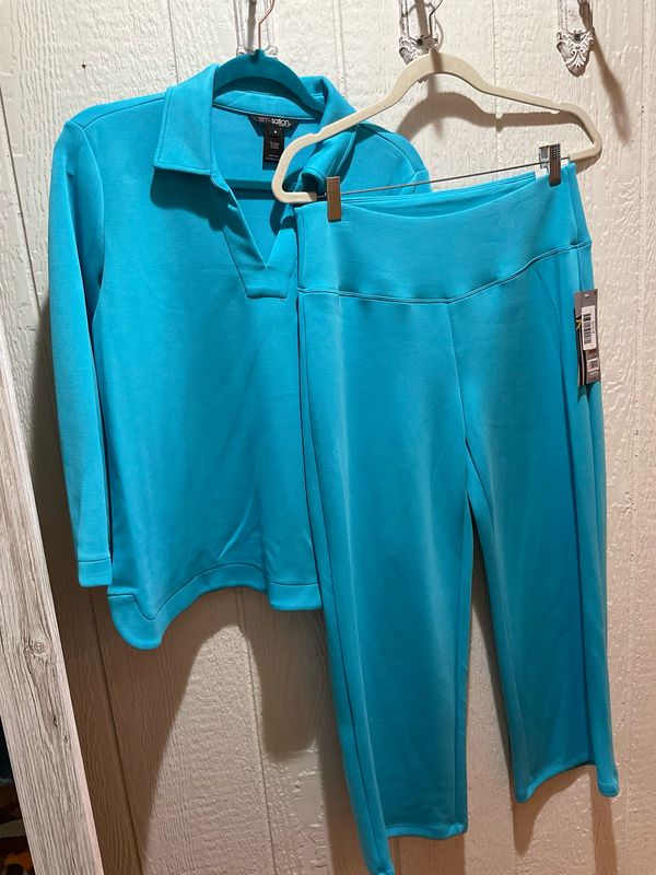 Slimsation M16722PM WideBand Crop PullOn-Turquoise