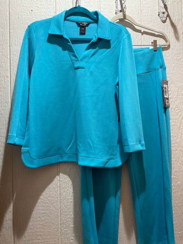 Slimsation M16723TM 3/4 SLV Collar V-Neck-Turquois