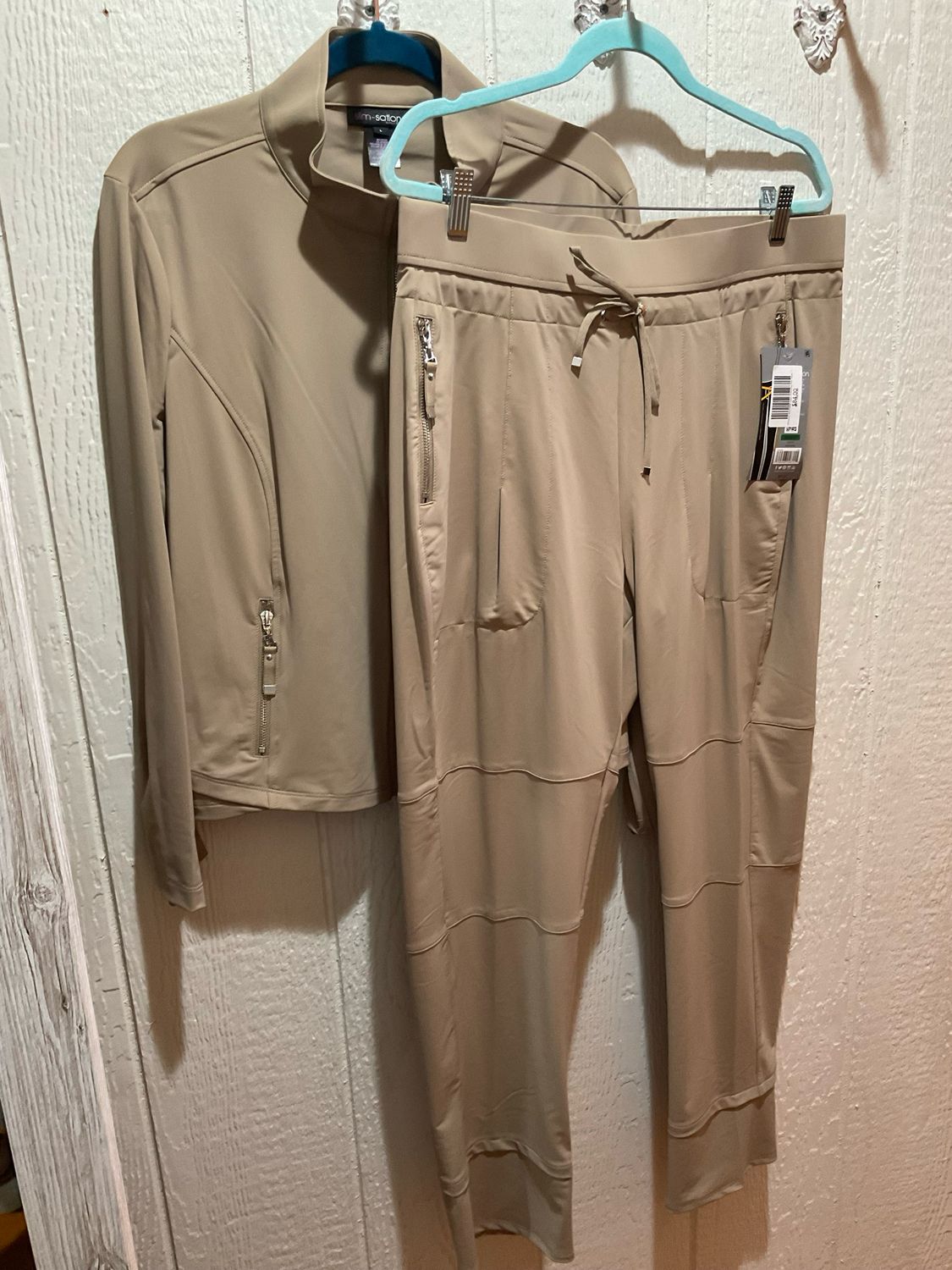 Slimsation M35703PM Jogger Drawstring Pant-Taupe