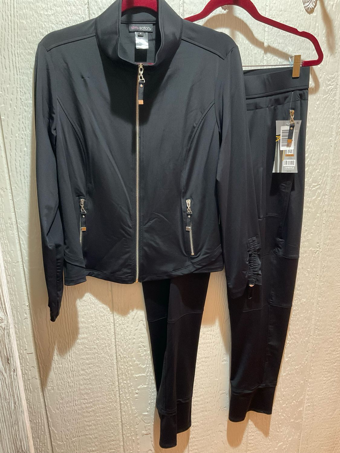 Slimsation M16720JM Drawstring Zip Jacket-Black