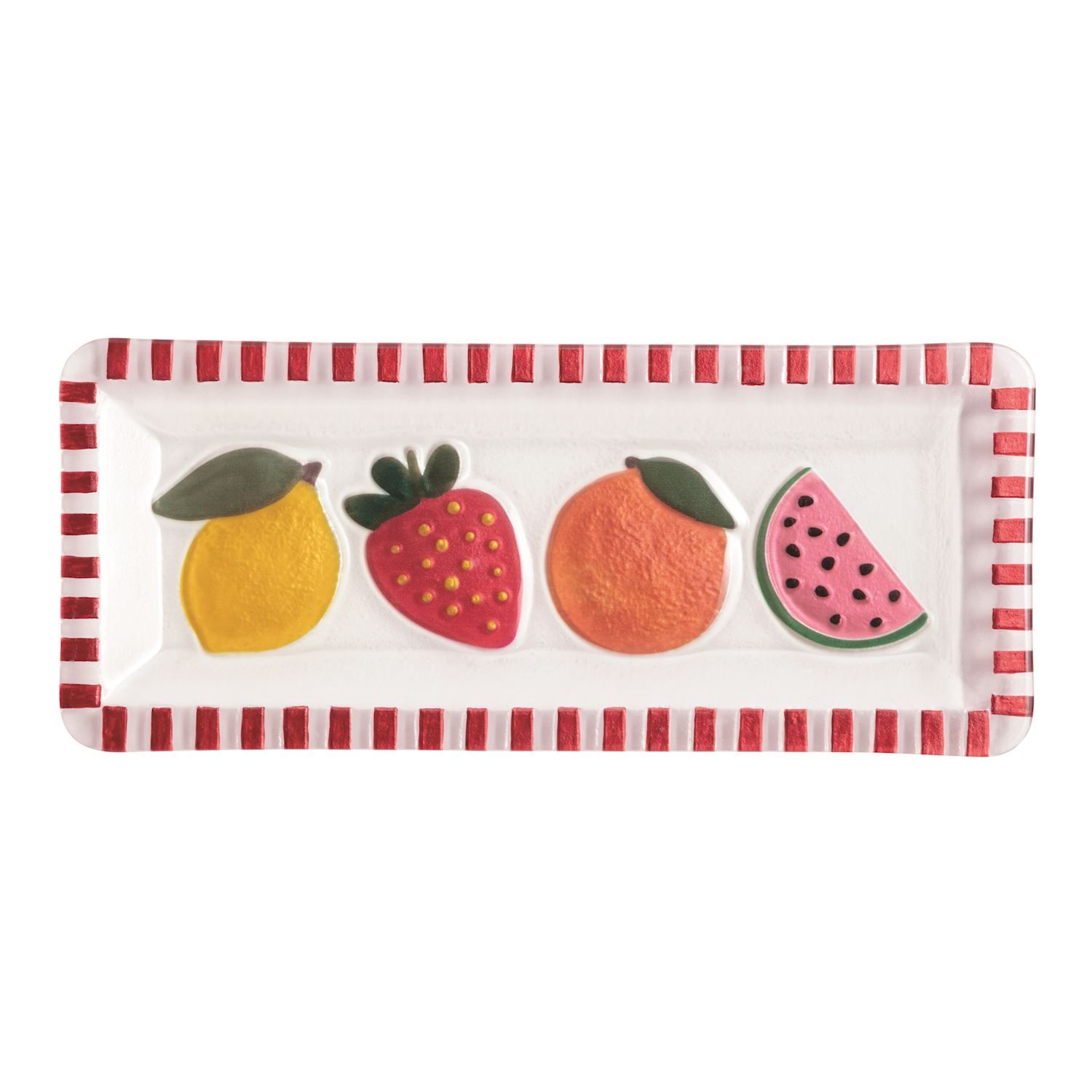 MudPie 40700929 Fruit Fused Glass Plate