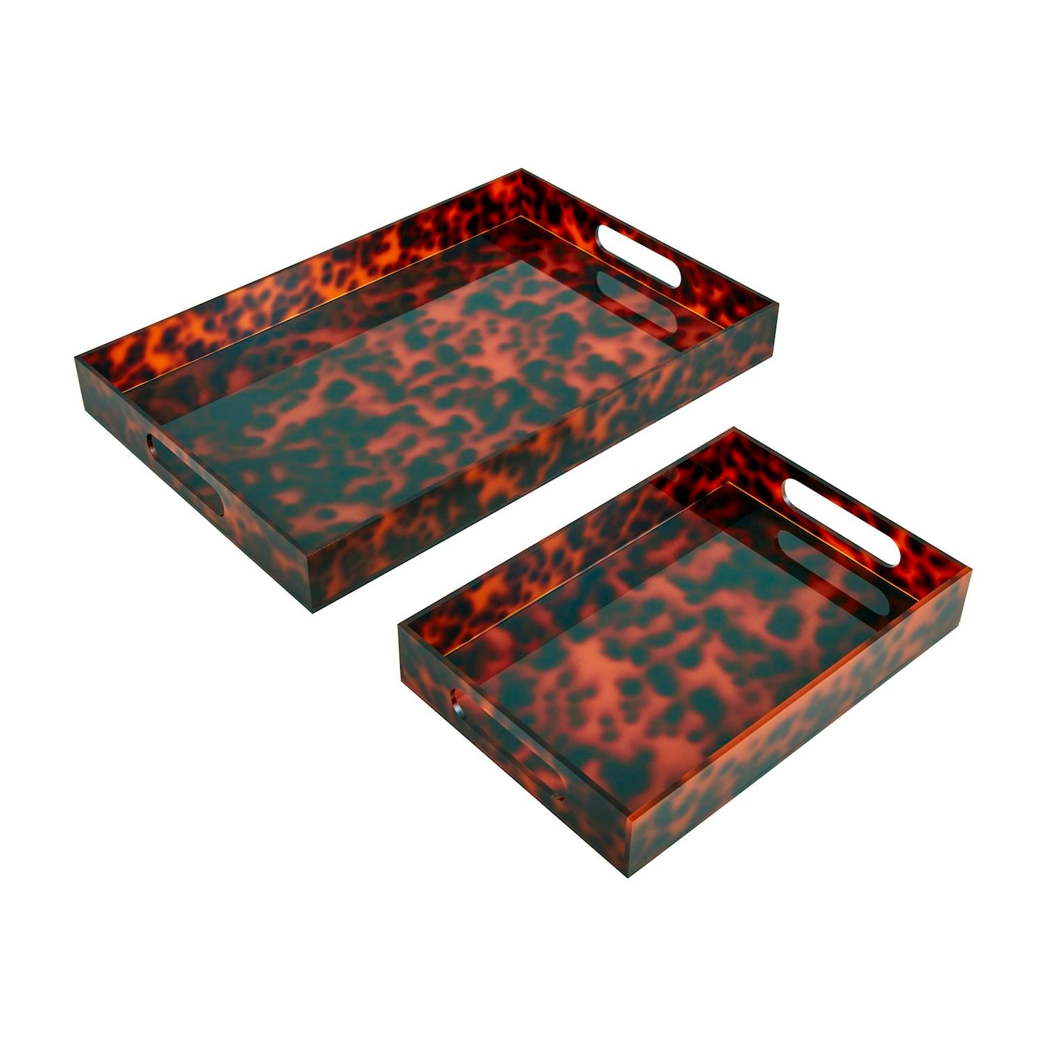 MudPie 42100116 Tortoise Acrylic Tray Set