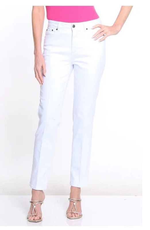 Slimsation M16725PM Straight Leg Ankle Pant-White