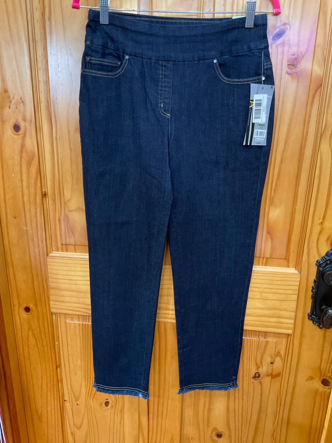 Slimsation M35714PM Fringe Hem Ankle Pant-Midnight