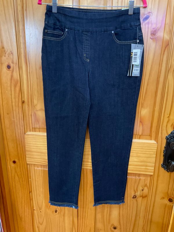 Slimsation M35714PM Fringe Hem Ankle Pant-Midnight