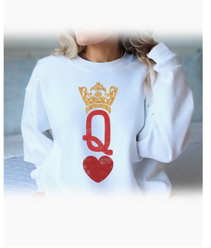JCoons Queen of Hearts Sweatshirt-White