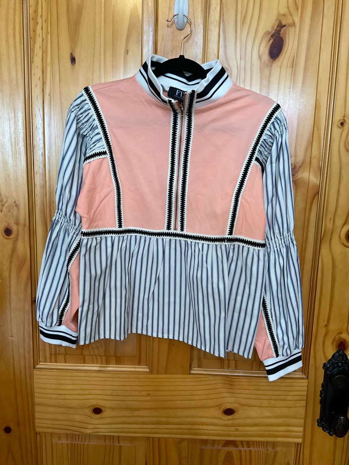 FdJ 3576401 MixMedia 1/2 Zip Top-LightCantaloupe