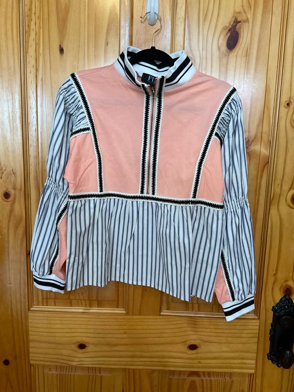 FdJ 3576401 MixMedia 1/2 Zip Top-LightCantaloupe