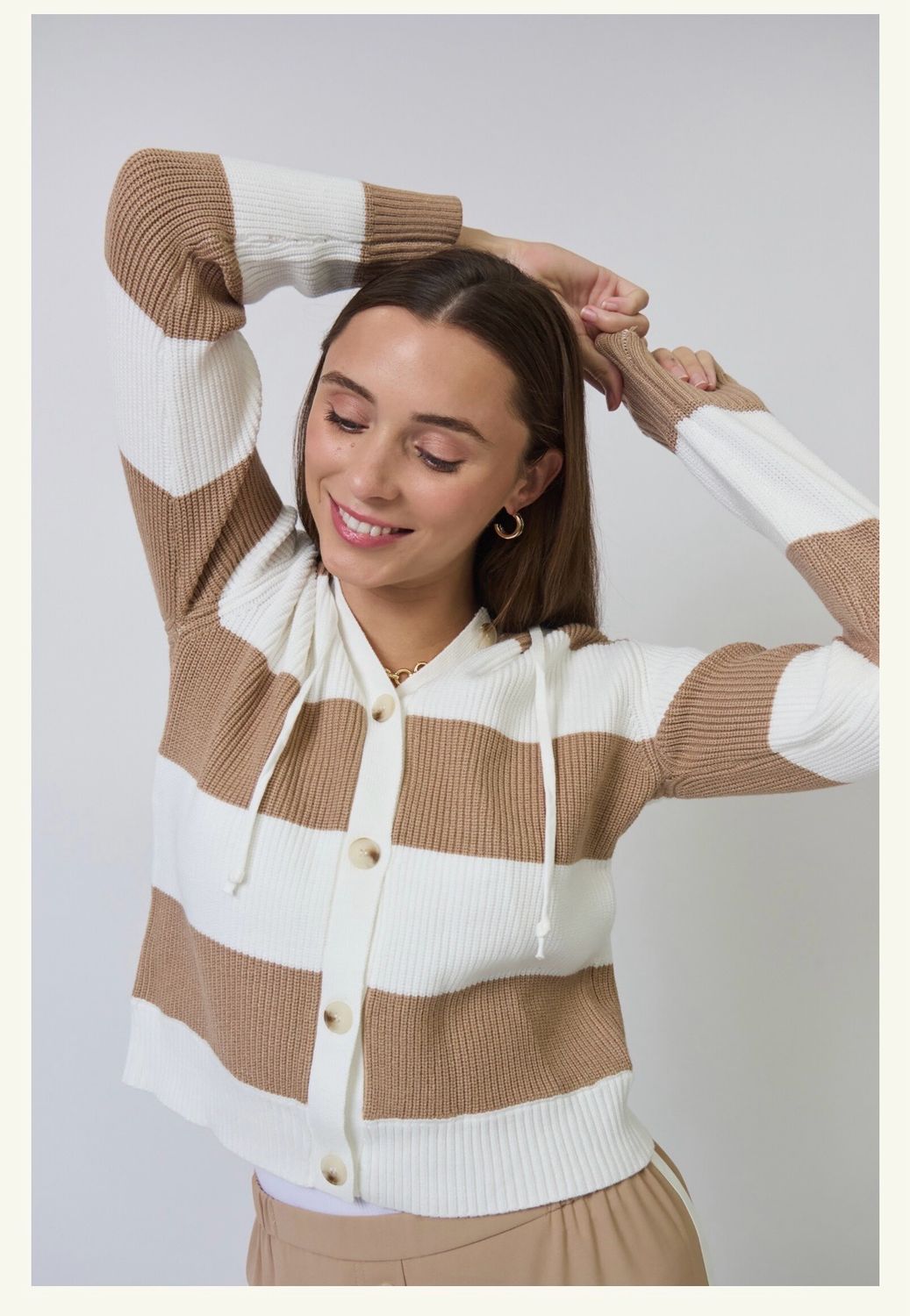 Central Park West CS26-10417S Chloe Cardigan-Camel