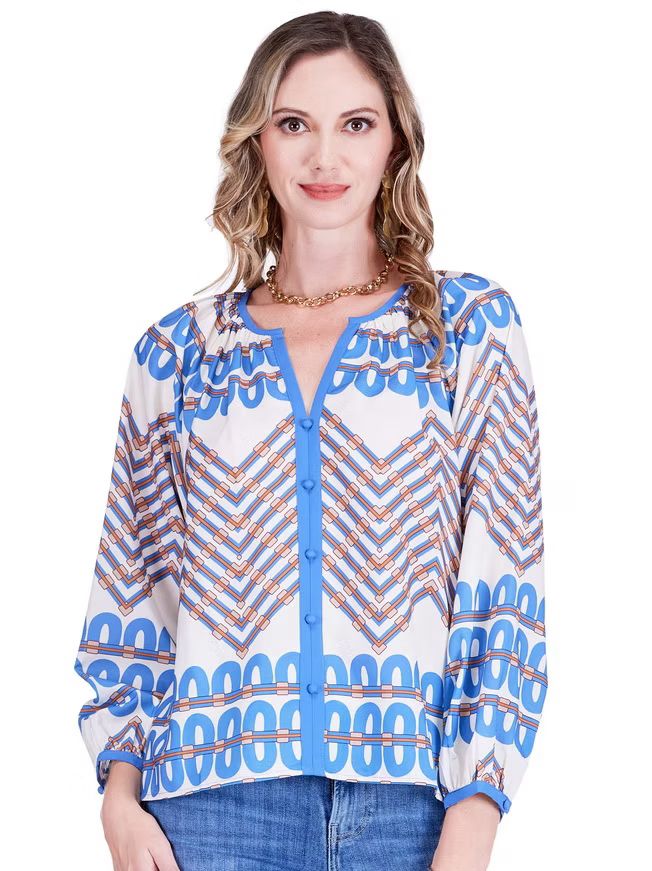 Jade 76A8022 Trimmed Peasant Top-Retro Link