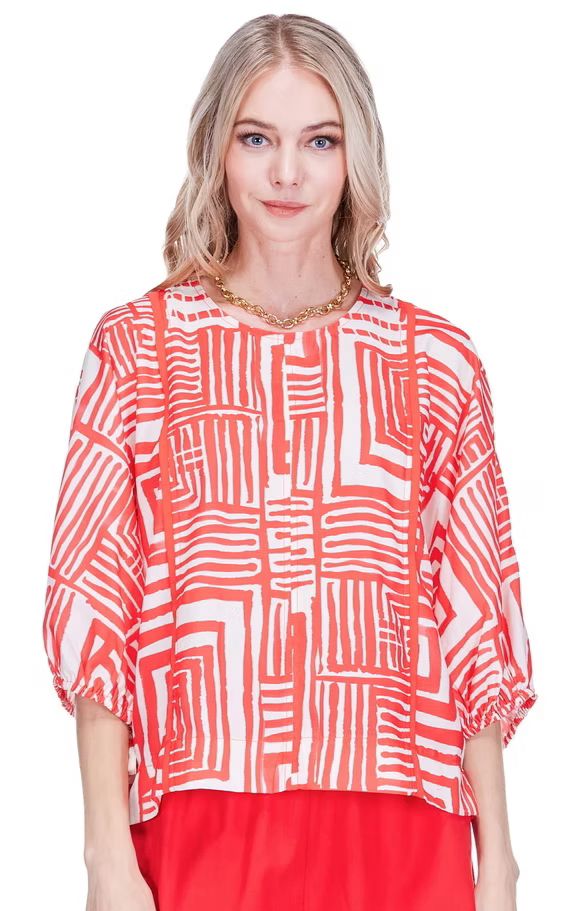 Joy Joy 76A4895 Gored Top-Red Echo
