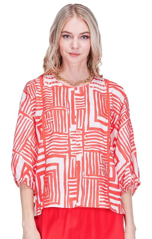 Joy Joy 76A4895 Gored Top-Red Echo