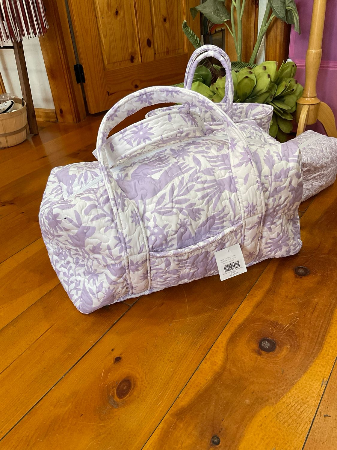 Ida Mae Home Piper Otomi Lilac Quilted Duffle Bag