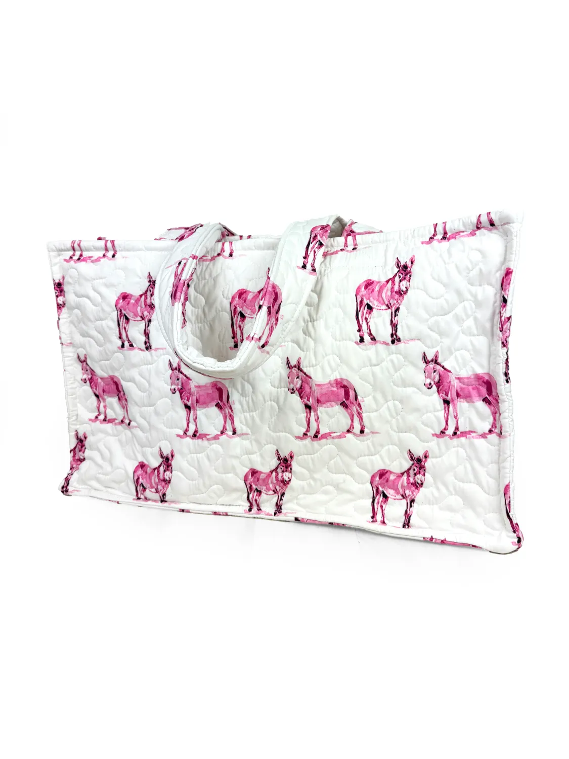 Ida Mae Home Donkey Icon Fuchsia Quilted Tote Bag