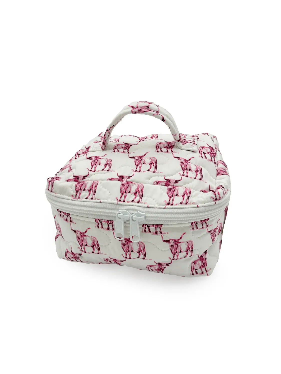 Ida Mae Home Donkey Icon Fuchsia Quilted Travel Case