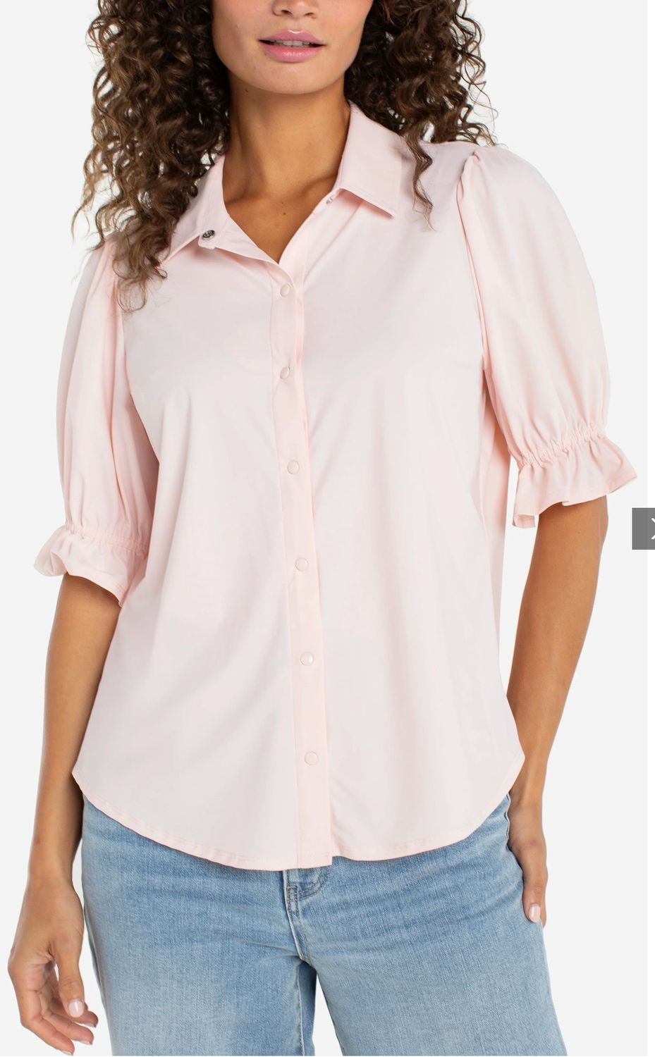 Liverpool LM8H24ETK Puff Sleeve Top- LtPink