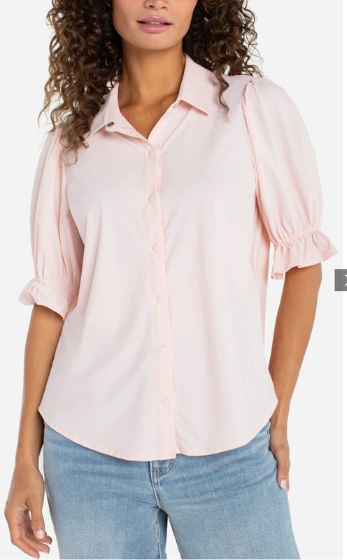 Liverpool LM8H24ETK Puff Sleeve Top- LtPink
