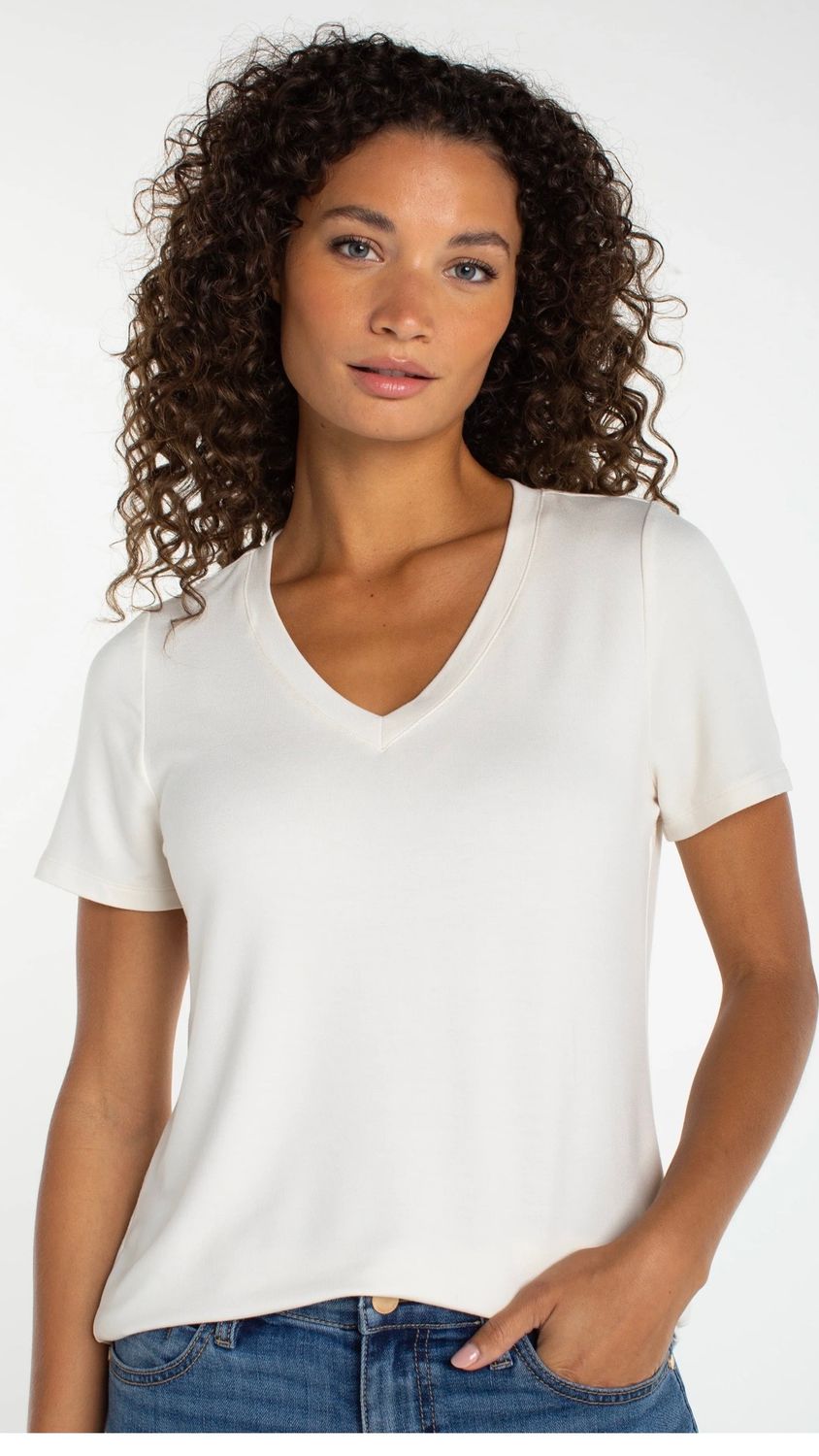 Liverpool LM8J0KT60-S SS VNeck-French Cream