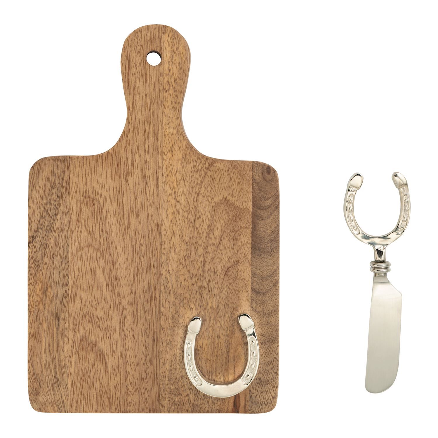 MudPie 42210192 Horseshoe Wood Board Set