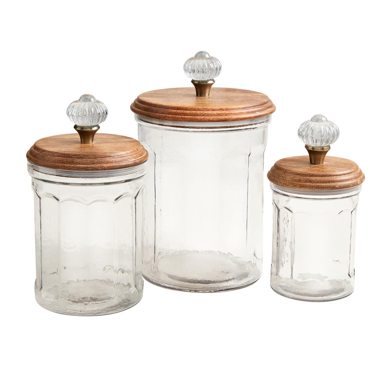 MudPie 49300058 Glass Knob Canister Set