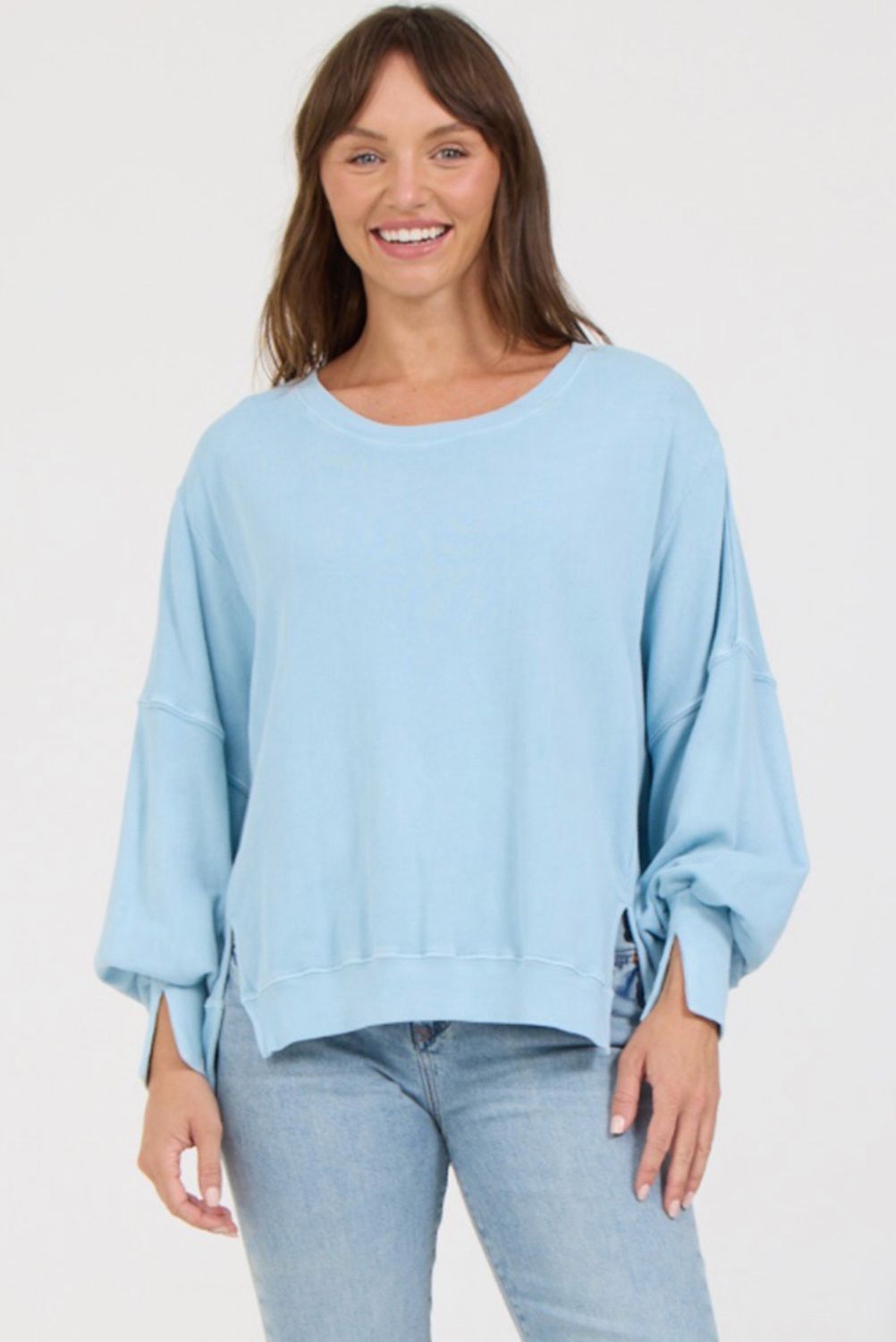 Dear John DSW3163U9 Trenton Sweatshirt-MilkBlue