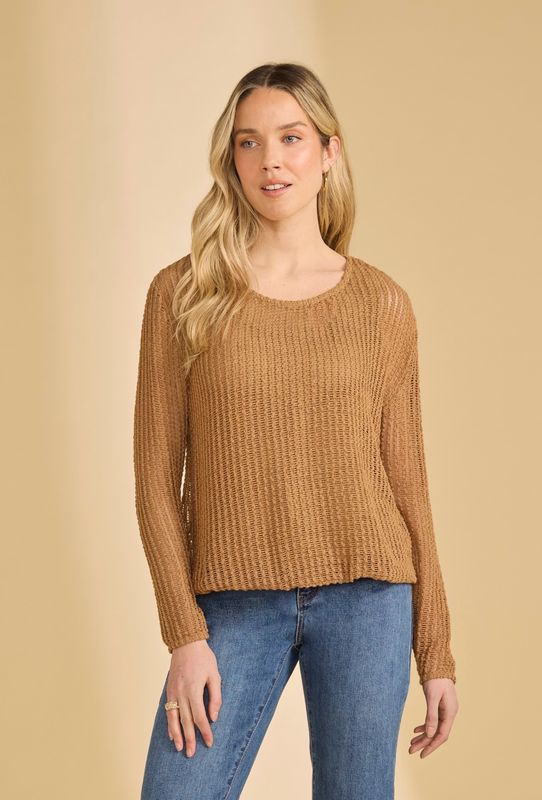 FDJ 3648422 LS Bubble Top-Henna Mesh