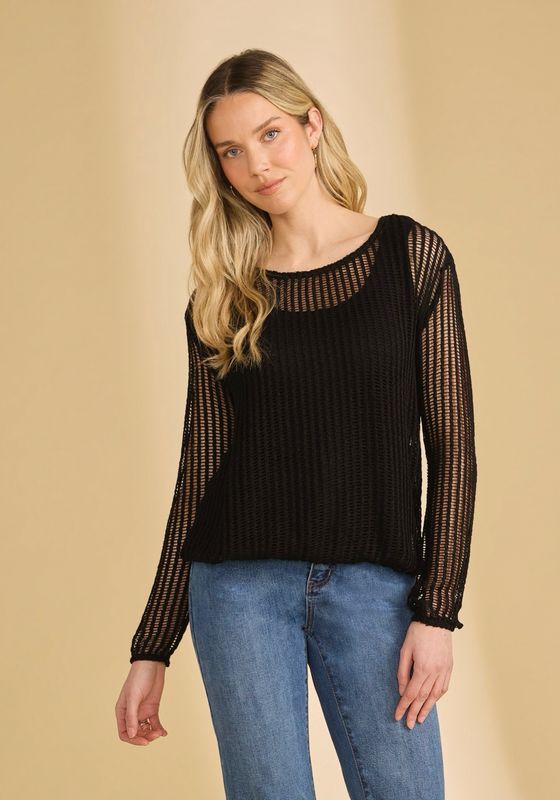 FDJ 3648422 LS Bubble Top-Black Mesh