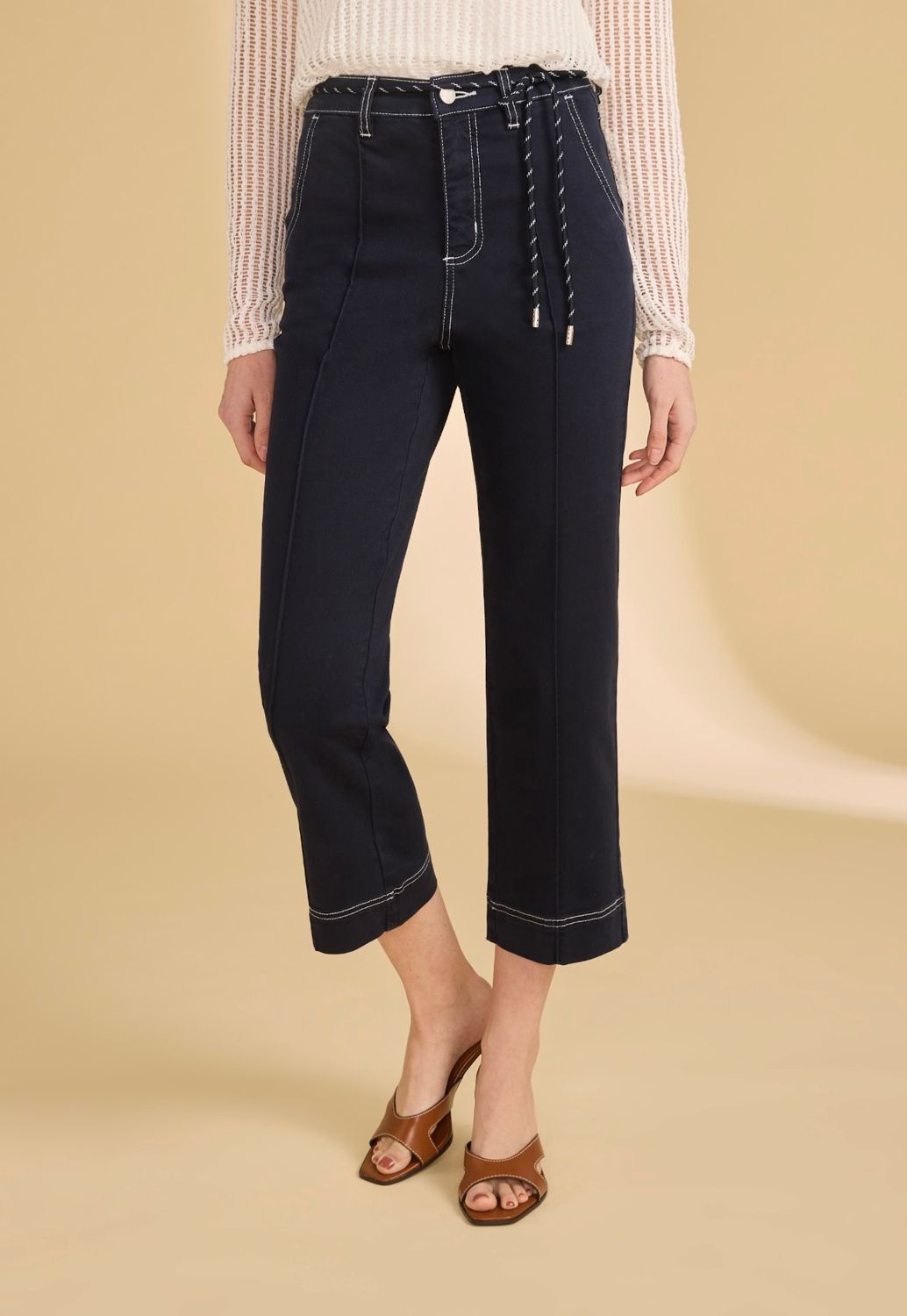 FDJ 6907511 Suzanne Straight Crop-Navy