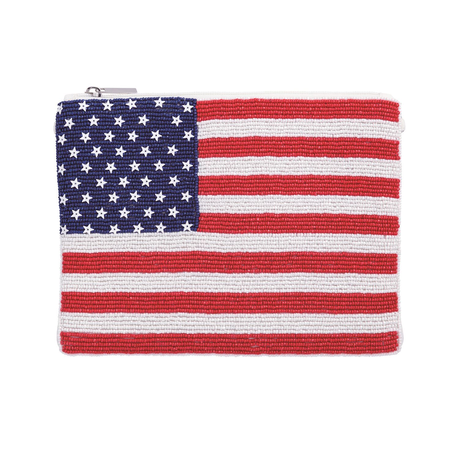 MudPie 82160117 Americana Beaded Clutch