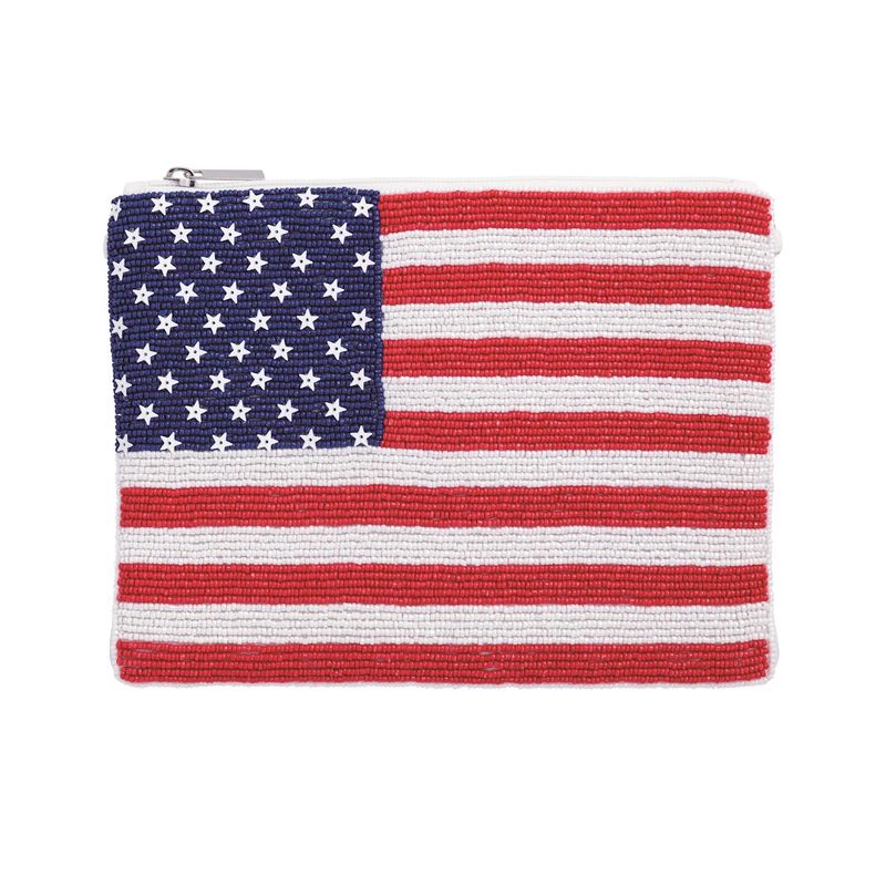 MudPie 82160117 Americana Beaded Clutch