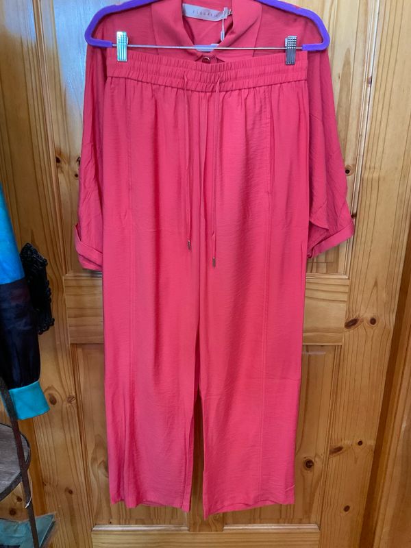 Esqualo SP2610033 Slub Trousers-ChiliRed