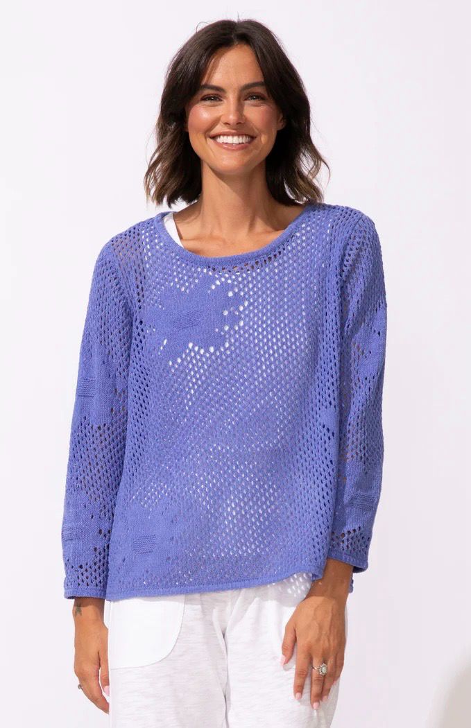 Habitat 65175 Crochet Pullover-BajaBlue
