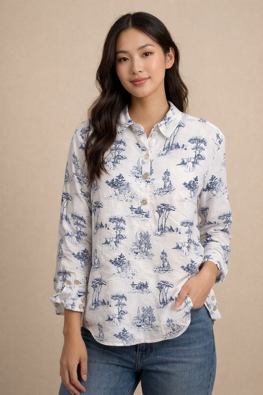Multiples M16503 Hi-Lo Button Plkt Top